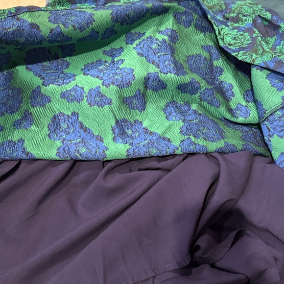 Anthropologie Sunday in Brooklyn Blue and Green Floral A-Line Skirt Size M - Picture 7 of 13